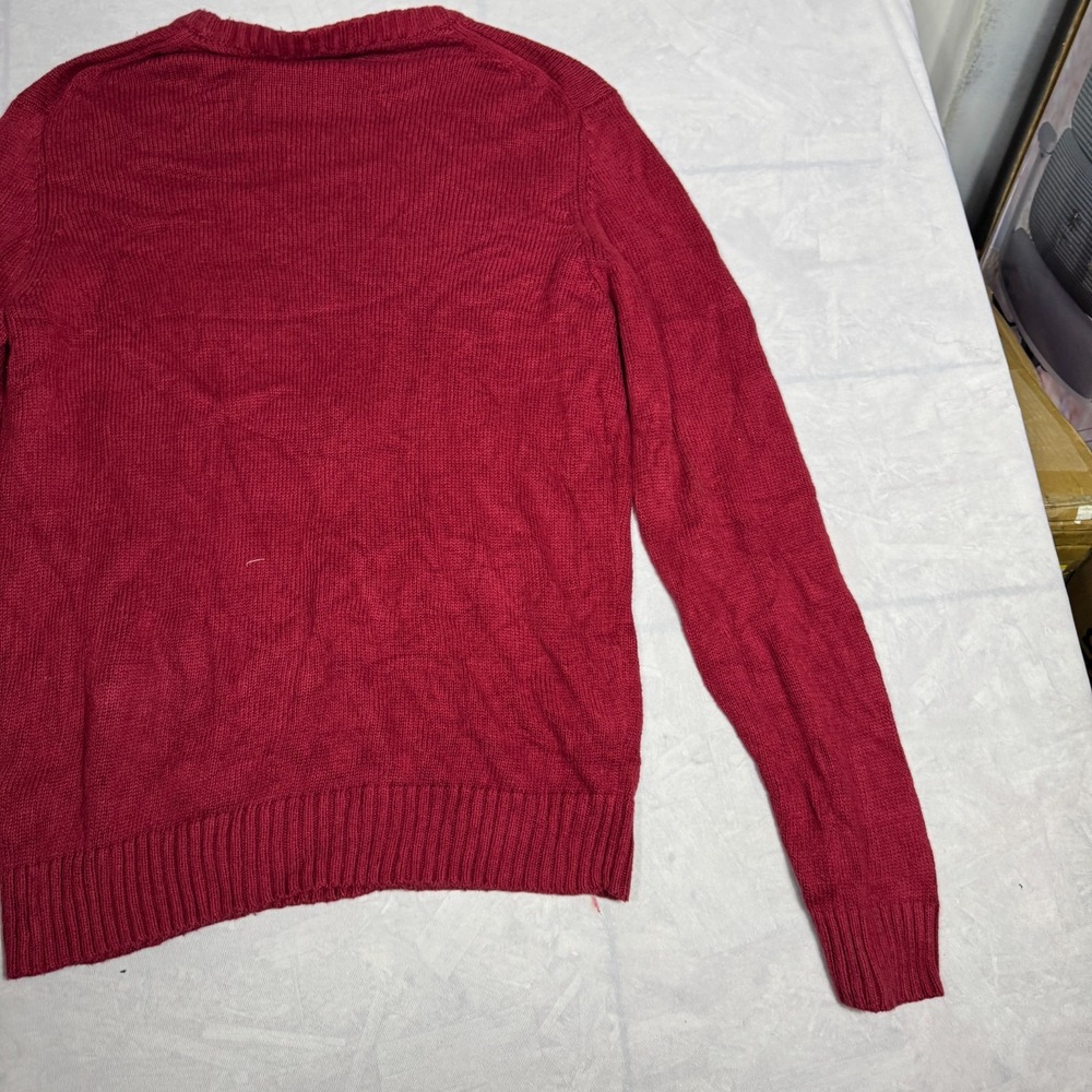 Croft & Barrow Mens Pullover Sweater Maroon Red Knit Crew Neck Winterwear Size L - Picture 12 of 16